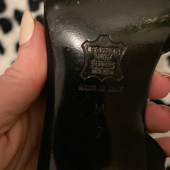 Vera Wang Black Satin D’Orsey Heels with Rhinestone Buckles - Picture 5 of 6